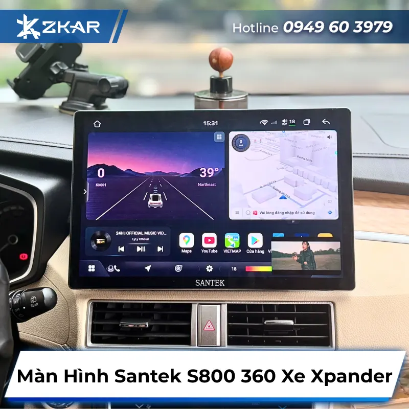 Gắn Màn Hình Santek 2K 360 Xe Mitsubishi Xpander