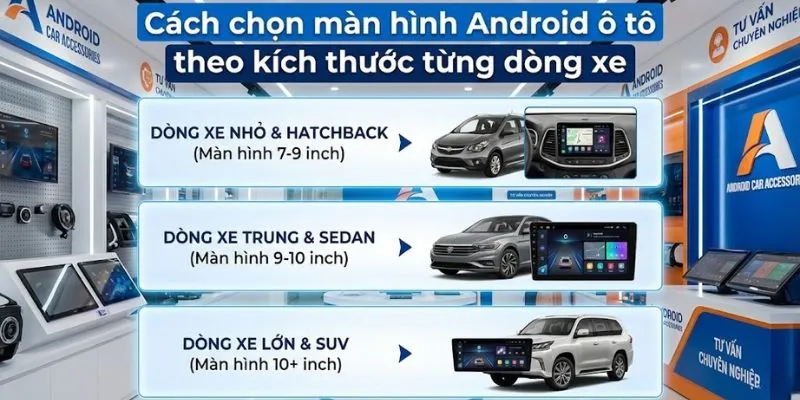 Chọn màn hình android phù hợp cho dòng xe